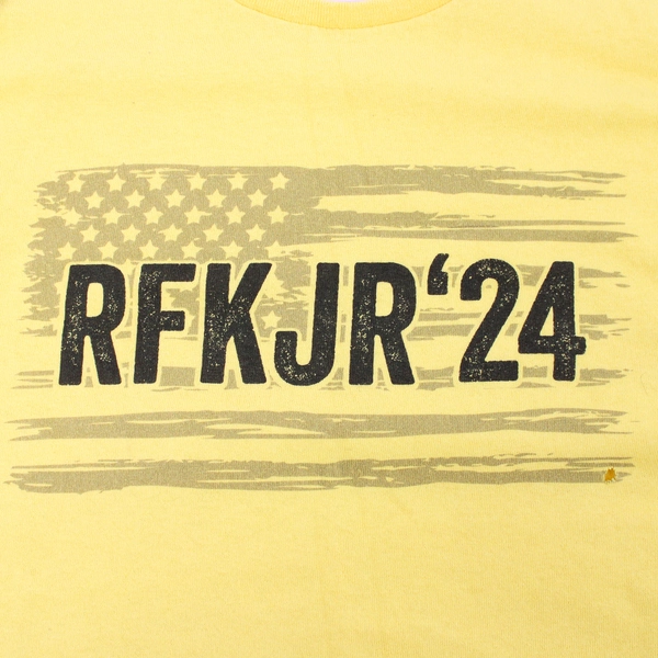Gildan RFK Jr. '24 Yellow Cotton Graphic T-Shirt Women's XL