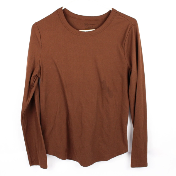 No Boundaries Ribbed Brown Long-Sleeved Top Juniors' Size XL 15-17