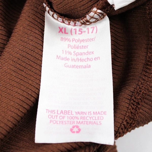 No Boundaries Ribbed Brown Long-Sleeved Top Juniors' Size XL 15-17