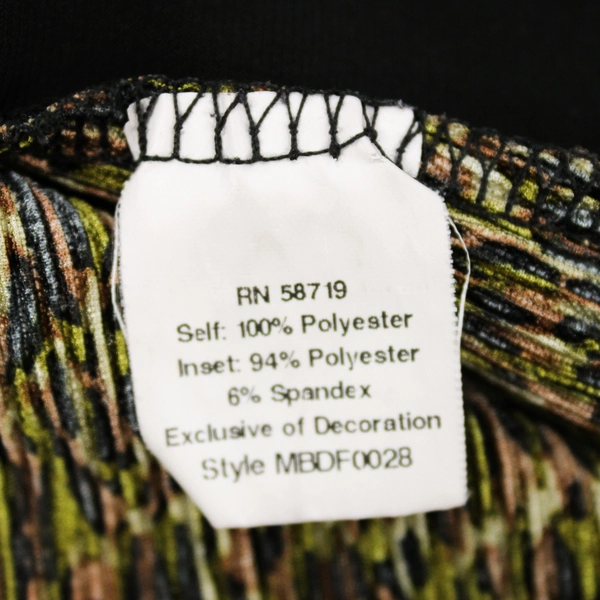 Notations Green Brown Black Speckled Ribbed Long-Sleeved Blouse Women's Large