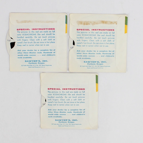 Set of 3 View-Master Sawyer's Mexico Reels Vintage 1957