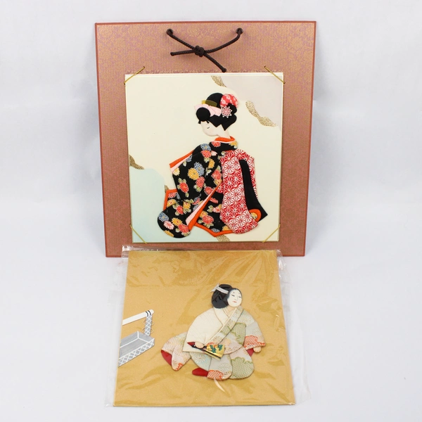 Set of 2 Japanese-Style Textile Wall-Hanging Art Pieces