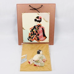 Set of 2 Japanese-Style Textile Wall-Hanging Art Pieces