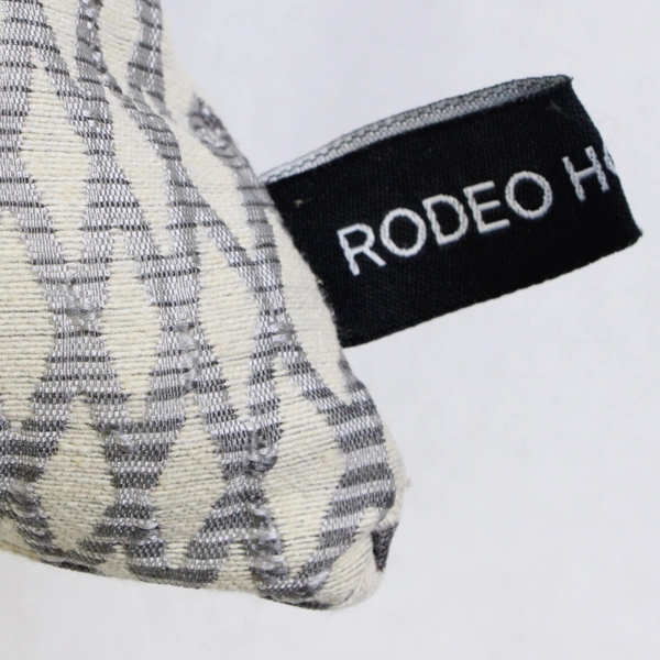 Rodeo Home Cream and Gray Embroidered Art Deco Decorative Throw Pillow 19" x 19"