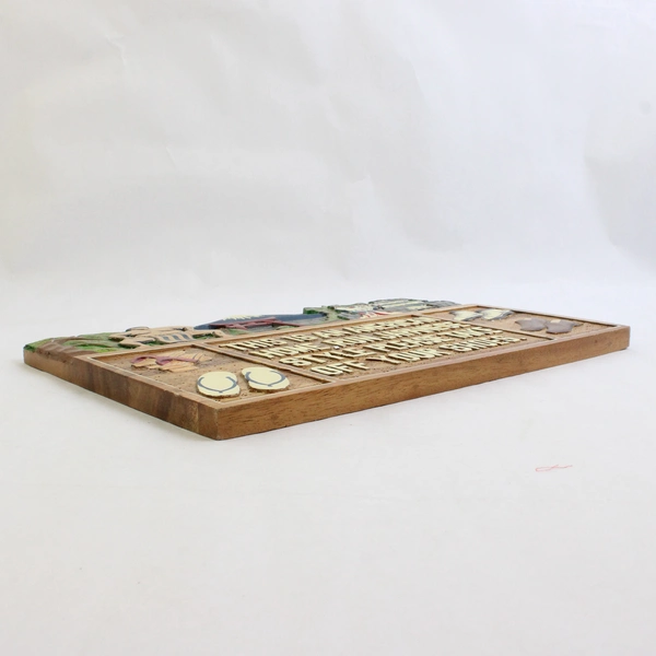 Handcrafted Wooden Japanese Theme Shoes Off Plaque