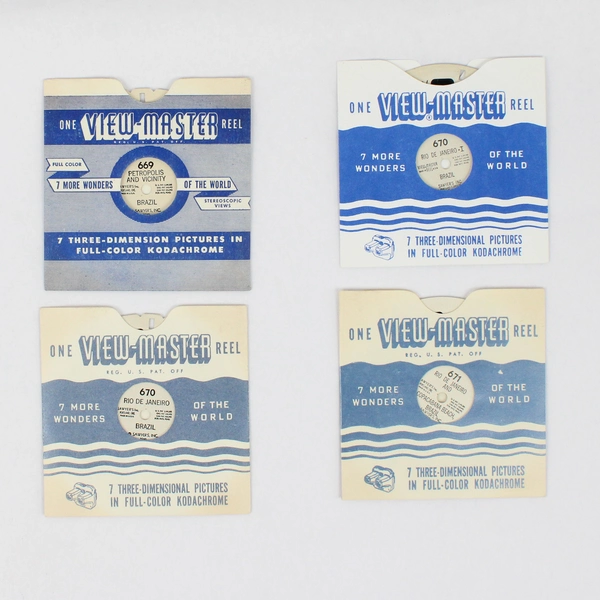 Lot of 4 View-Master Brazil Reels 1946 Vintage 669, 670, 670, 671
