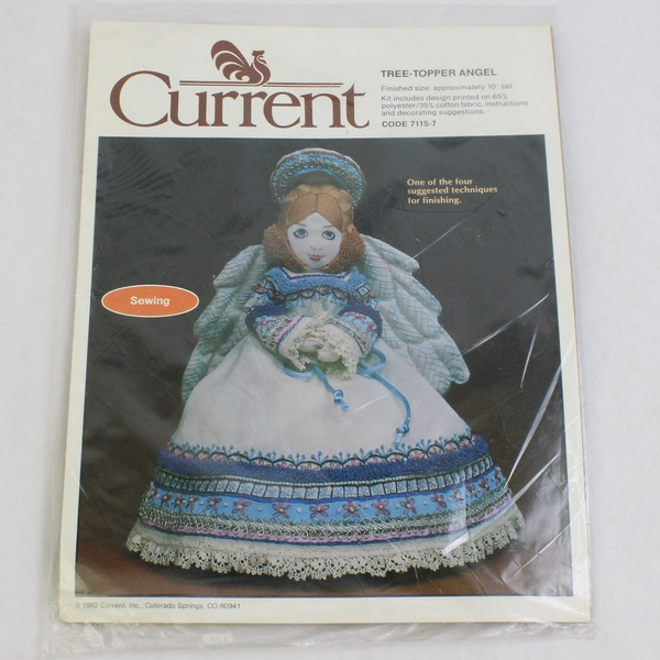 Vintage 1982 Current Christmas Tree-Topper Angel Sewing Pattern NIP