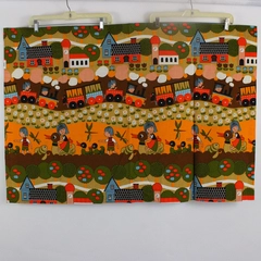 Handmade Vintage 1960s Decoplus Multicolor Cotton Valance/Wall Hanging 30" x 44"