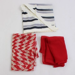 Lot of 3 Vintage USNA Women's Scarves Silk and Cotton Flawed