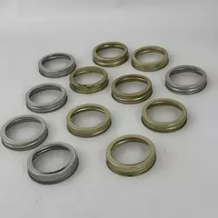 Lot of 12 Narrow Mouth Canning Jar Rings Silver And Gold