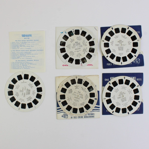 Lot of 5 View-Master England Reels Vintage 1012, 1036, 1037, 1040, 1065