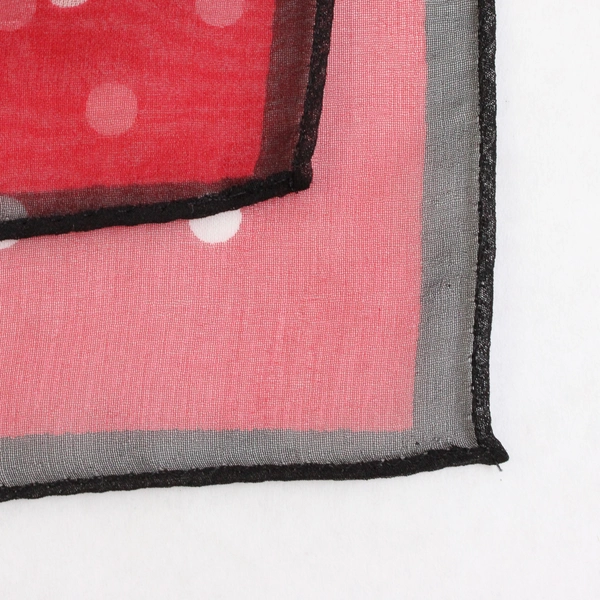 Vintage Classiques Entier Red 100% Silk Scarf White Polka Dots 16" x 60"