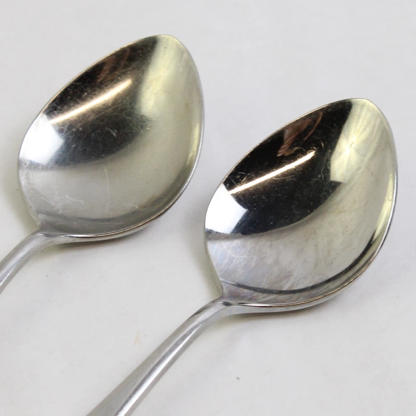 Set of 2 Oneida Community Rose Shadow Stainless Steel 6" Teaspoons