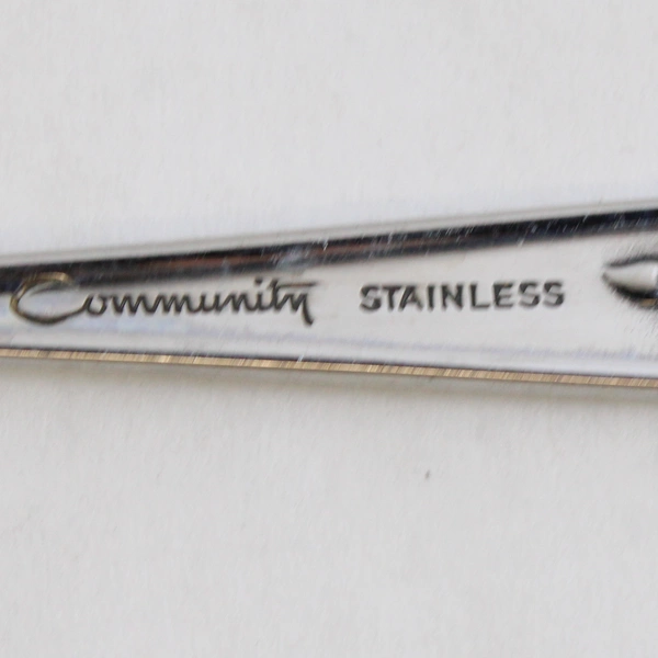 Set of 2 Oneida Community Rose Shadow Stainless Steel 6" Teaspoons