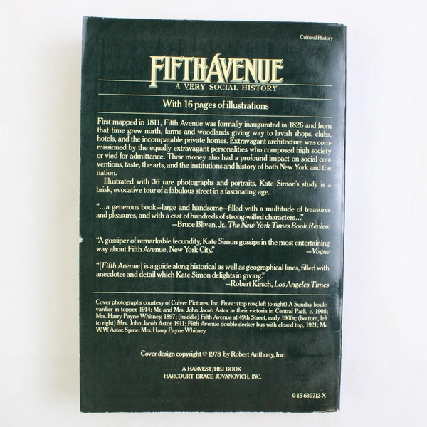 Fifth Avenue: A Very Social History by Kate Simon 1979 Paperback