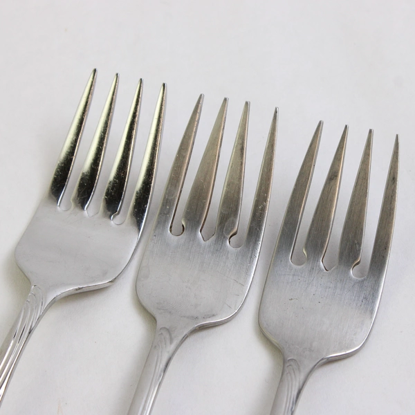 Set of 3 Oneida Camber Stainless Steel Salad 7" Forks