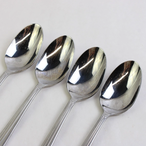 Set of 4 Mikasa Meridian Satin Stainless Steel Oval Soup 7.5" Spoons