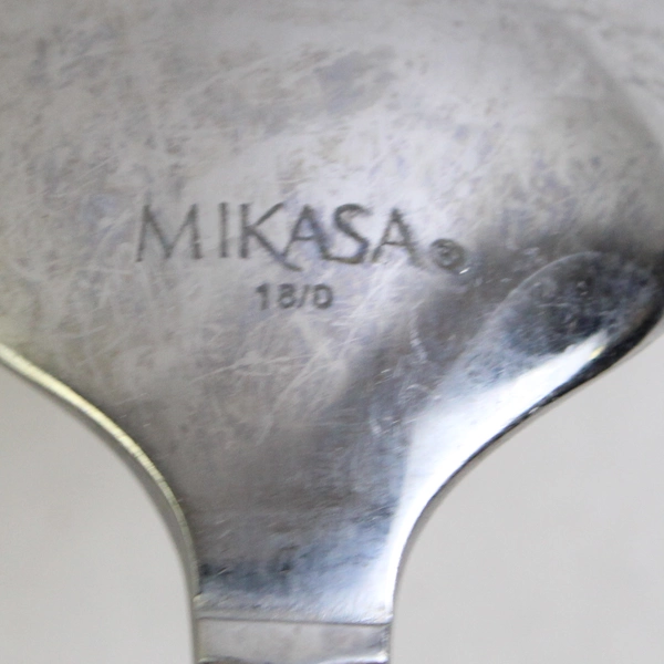 Set of 4 Mikasa Meridian Satin Stainless Steel Oval Soup 7.5" Spoons