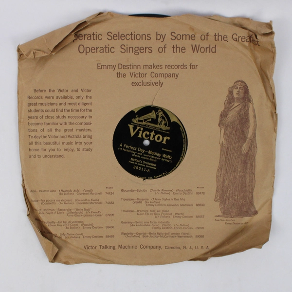 Victor 33 RPM Record Perfect Day-Medley Waltz/In Wintertime Waltz 1908
