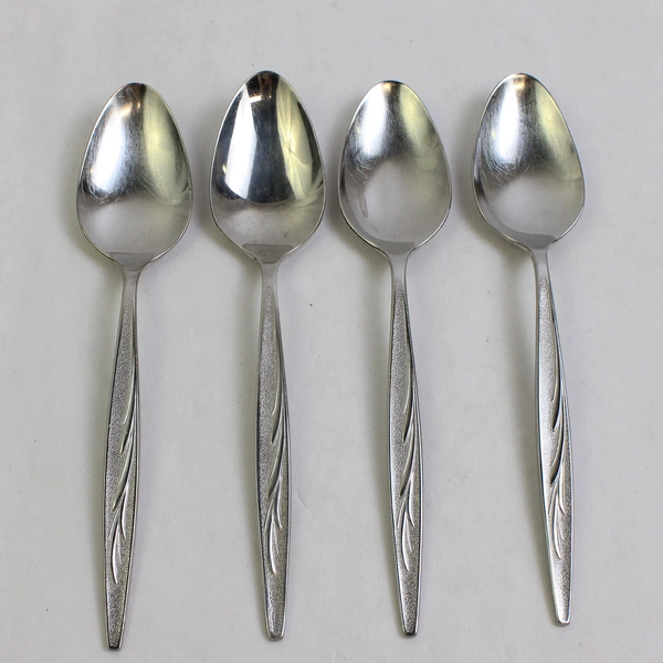 Set of 4 International Silver 1847 Rogers Sea Island Stainless 6" Teaspoons