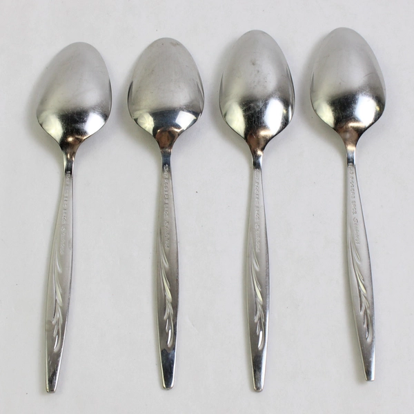 Set of 4 International Silver 1847 Rogers Sea Island Stainless 6" Teaspoons
