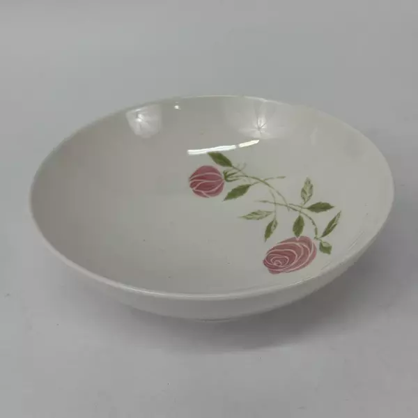 MCM Franciscan Whitestone Ware Pick A Dilly Cereal Bowl 6 Inch Pink Roses