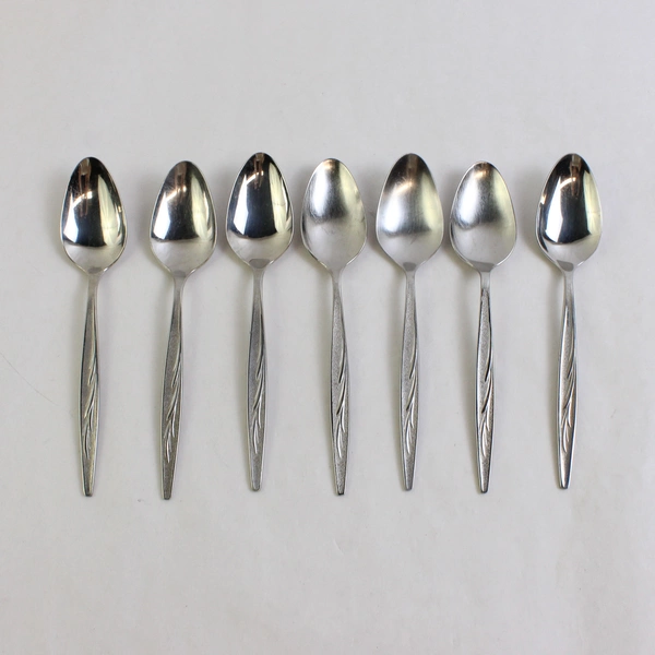 Set of 7 International Silver 1847 Rogers Sea Island Stainless Steel Teaspoons