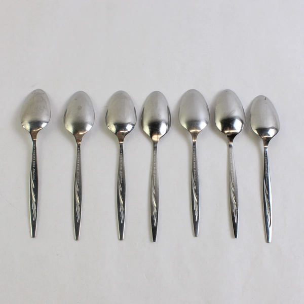Set of 7 International Silver 1847 Rogers Sea Island Stainless Steel Teaspoons
