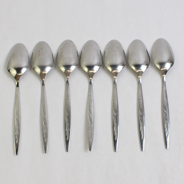 Set of 7 International Silver 1847 Rogers Sea Island Stainless Steel Soup Spoons