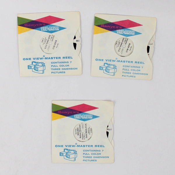 Set of 3 View-Master Sawyer's Vintage South Dakota Reels A-486