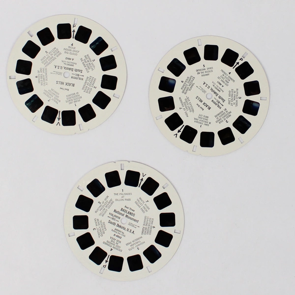 Set of 3 View-Master Sawyer's Vintage South Dakota Reels A-486