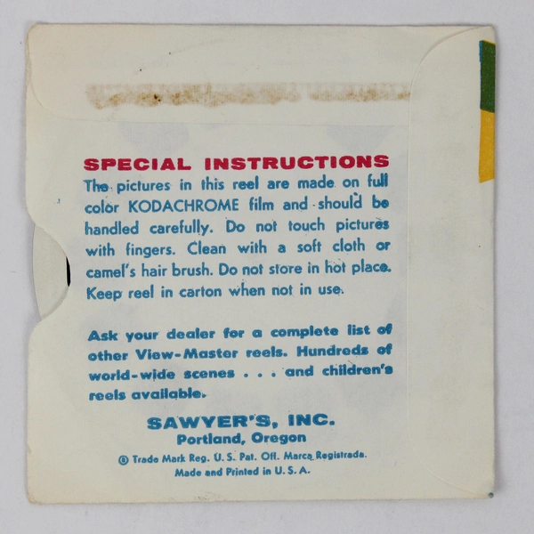 Set of 3 View-Master Sawyer's Vintage South Dakota Reels A-486