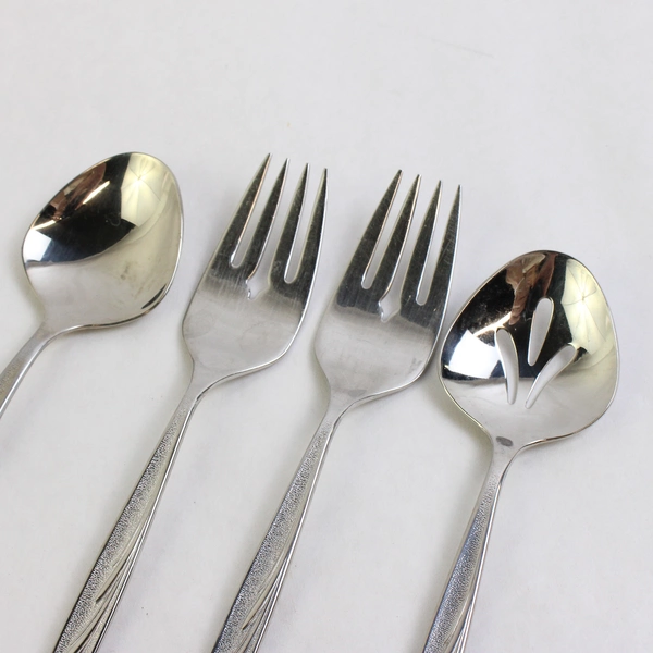 4 Pc Set International Silver Sea Island Stainless Salad Forks and Sugar Spoons