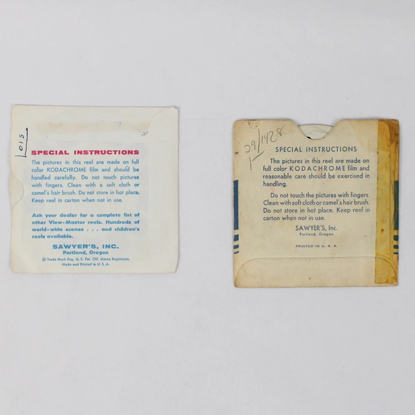 Lot of 2 View-Master Washington Reels 1949 Vintage 76 and 196