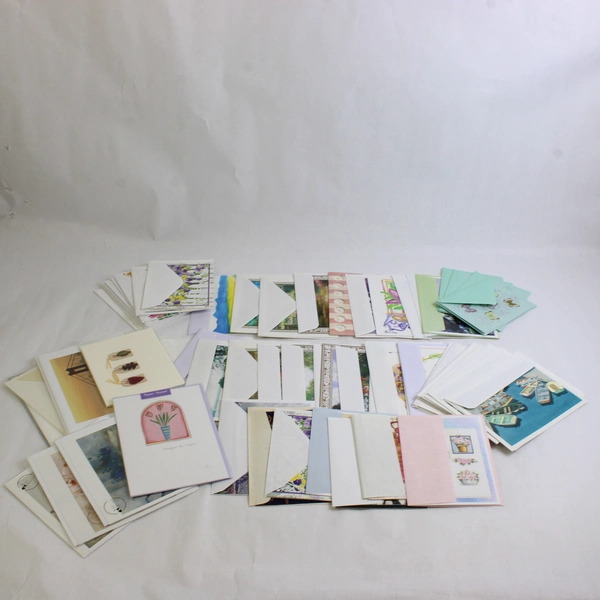Lot of 59 Blank Note Cards With Envelopes Floral Landscape and Misc. Designs