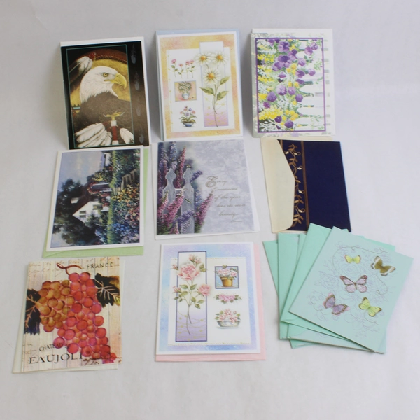 Lot of 59 Blank Note Cards With Envelopes Floral Landscape and Misc. Designs