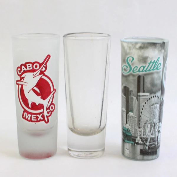 Lot Of 3 Assorted Shot Glasses 4.25" Tall (Clear Glass, Seattle, Cabos Mexico)