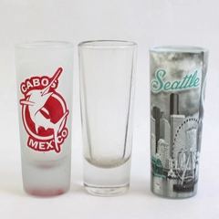 Lot Of 3 Assorted Shot Glasses 4.25" Tall (Clear Glass, Seattle, Cabos Mexico)