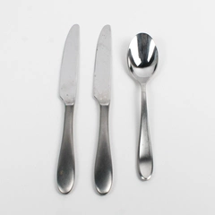 Set Of 3 Mikasa Prescott Satin (Stainless) Flatware Serving 2 Knives, 1 Spoon