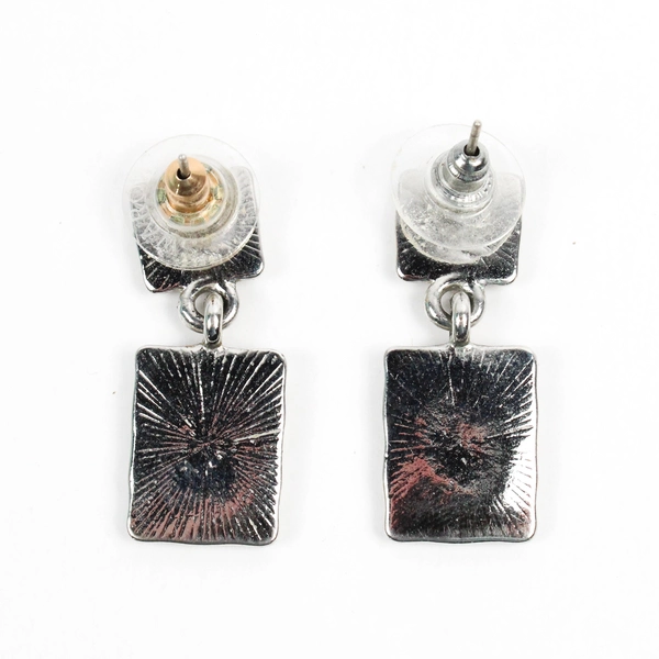 Silver-Tone Abalone Rectangular Drop/Dangle Earrings