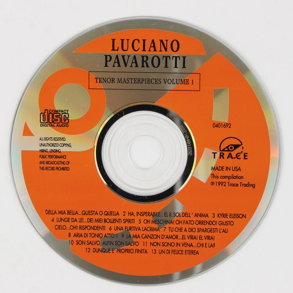 The World of Luciano Pavarotti Tenor Masterpieces Volume 1 Music CD 1992