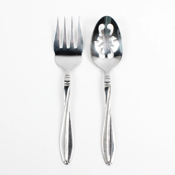 Lot Of 2 International Silver Modern Twist (Stainless, Frosted) Serving Set