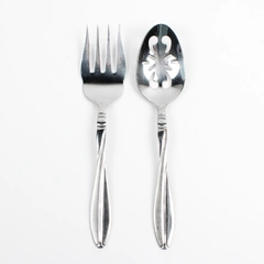 Lot Of 2 International Silver Modern Twist (Stainless, Frosted) Serving Set