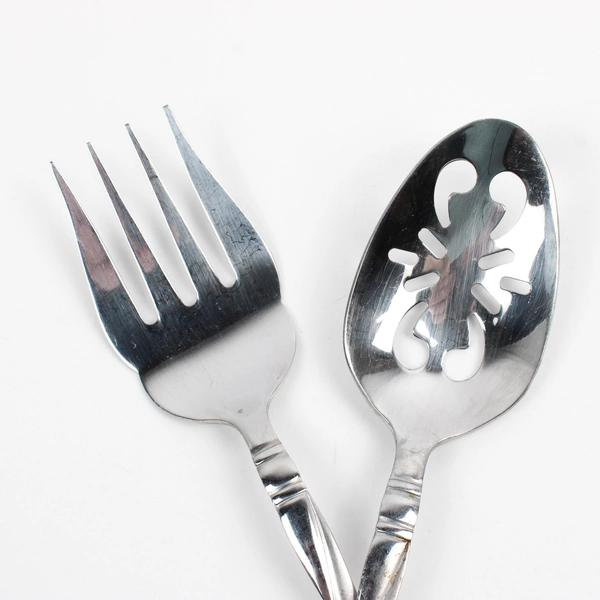 Lot Of 2 International Silver Modern Twist (Stainless, Frosted) Serving Set