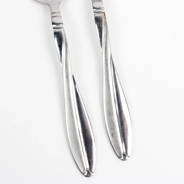 Lot Of 2 International Silver Modern Twist (Stainless, Frosted) Serving Set