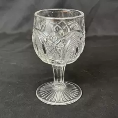 Antique U.S. Glass Cannonball Pinwheel Goblet 6 inch