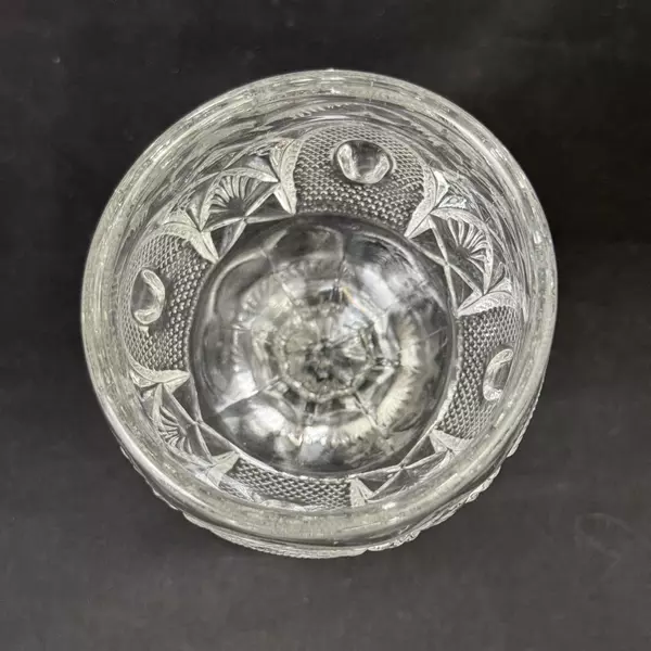 Antique U.S. Glass Cannonball Pinwheel Goblet 6 inch