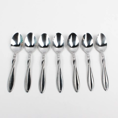 Lot Of 7 International Silver Modern Twist (Stainless, Frosted) Teaspoons