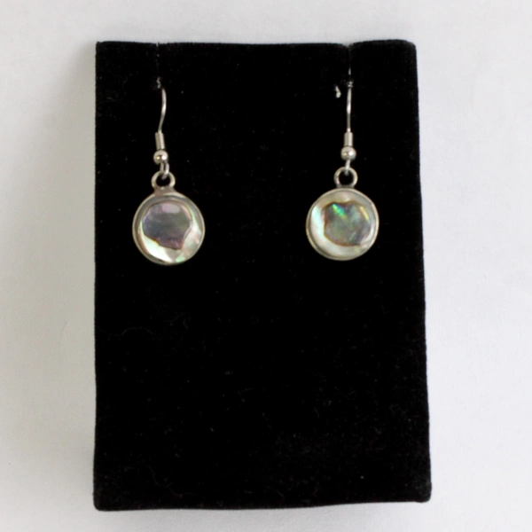 Sterling Silver Abalone Dangle Drop Earrings