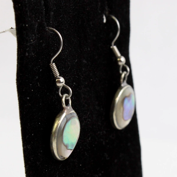 Sterling Silver Abalone Dangle Drop Earrings